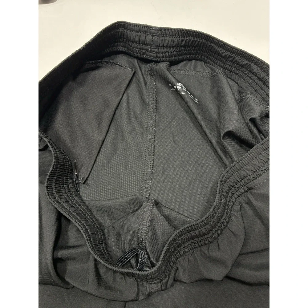 Adidas Men Black Pants Large Elastic Waist Pull on No pockets Lightweight